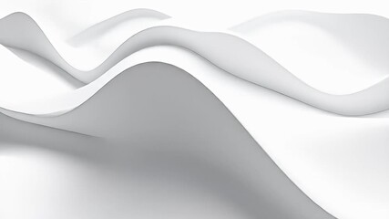 Smooth, undulating, all-white abstract shapes create a calming, flowing visual texture - Powered by Adobe