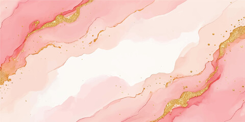 Abstract watercolor background with pink paint splashes, grunge texture, and dirty paper pattern design