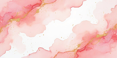 Abstract pink watercolor texture background with vintage paint splashes and grunge paper pattern