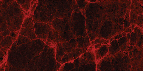 Fiery red and black abstract background with a cracked, textured surface resembling volcanic rock or dried lava with glowing red veins © Jobless 