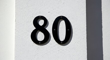 House Number Eighty - A Clear and Simple Black and White Image.