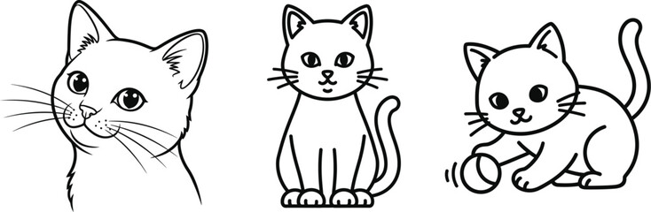 Cat liner icon. Vector illustration.