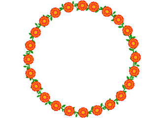 Bright Zinnia Chain – Round Floral Frame