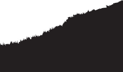 Black silhouette of grass against white background