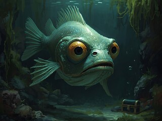 Monster Fish In Aquarium Wallpaper
