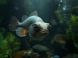 Monster Fish In Aquarium Wallpaper