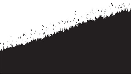 Black silhouette of grass on white background vector