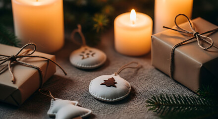 christmas still life with candles