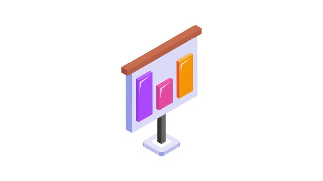 A well crafted animated icon of presentation board in editable style, business analysis animated vector