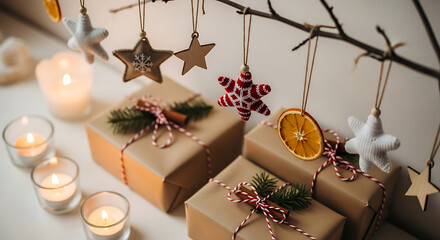 christmas decoration with star ornament 