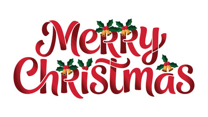 Festive Holiday Greeting: A vibrant Merry Christmas message elegantly designed with a classic script and adorned with festive elements, perfect for spreading holiday cheer.