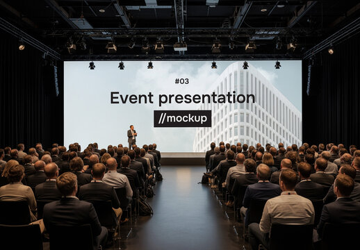 Business conference stage mockup