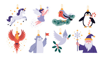 Festive Ornament Collection: A delightful assortment of festive ornaments featuring enchanting designs that capture the essence of joy and wonder.