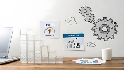 Abstract Chart with Cubes Demonstrating Business Growth