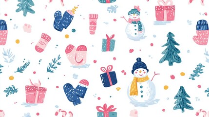 手書き風のかわいいクリスマス背景