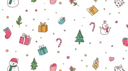 手書き風のかわいいクリスマス背景