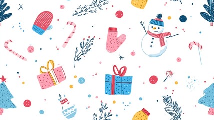 手書き風のかわいいクリスマス背景