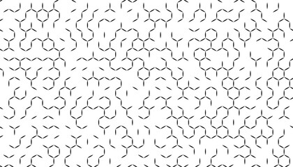 Black and white abstract geometric pattern with grunge hexagon shape for sporty background and jersey design. Fully editable vector element. Vector Format Illustration 