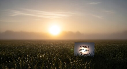 Embrace a gentle return to nature's peace, find serenity in the morning dew, and visualize new beginnings with this tranquil landscape scene for your next wellness campaign