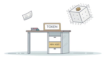 Illustration of a Simple Desk Displaying the Token Concept