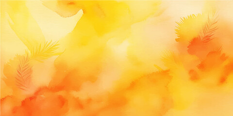 Abstract fire flames background with autumn leaf nature design and yellow flowers illustration