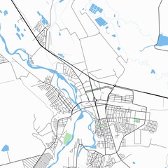Map of the city of Nevinnomyssk, Stavropol Krai, Russia.