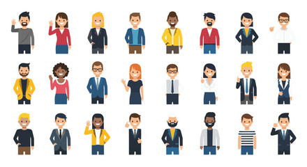 Diverse group of cartoon people illustrations vector art for website design and user interface elements