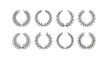 Obraz premium Collection of laurel wreath vector design elements for awards and decoration graphic resources design