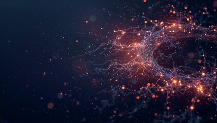 Abstract Glowing AI Neural Network Background