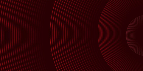 Abstract red glowing geometric lines on dark purple background. Modern shiny red circle lines pattern. Futuristic technology concept. Suit for cover, poster, banner, brochure, header, website