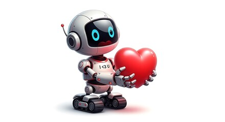 Robot Offering Love - A Heartfelt Gesture of Artificial Intelligence.