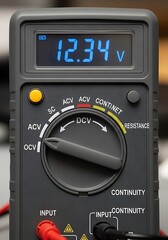 Digital Multimeter Displaying Voltage - Precision Measurement in Electronics.