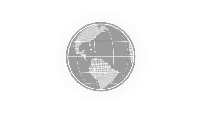 Minimalist rotating 3d planet earth globe animation