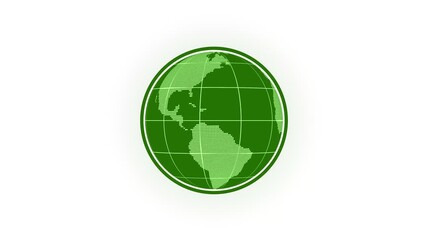 Minimalist rotating 3d planet earth globe animation - Powered by Adobe