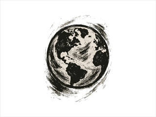 Obraz premium Artistic brush painting planet Earth