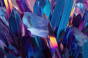 Colorful Iridescent Crystal Cluster Closeup