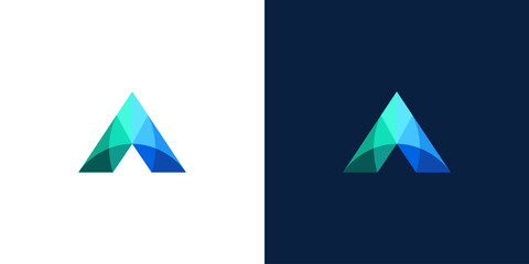 letter a colorful technology logo vector design