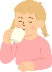 Illustration of Person Drinking Tea
