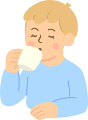 Illustration of Person Drinking Tea
