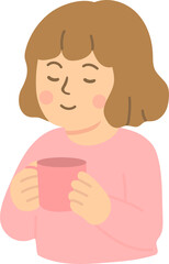 Illustration of Person Drinking Tea