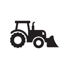 Obraz premium Bulldozer Tractor Icon - Modern Agriculture & Heavy Machinery Silhouette
