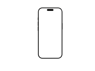 Clean outline drawing of a smartphone. Perfect for app icons, website design, and mobile-related projects.