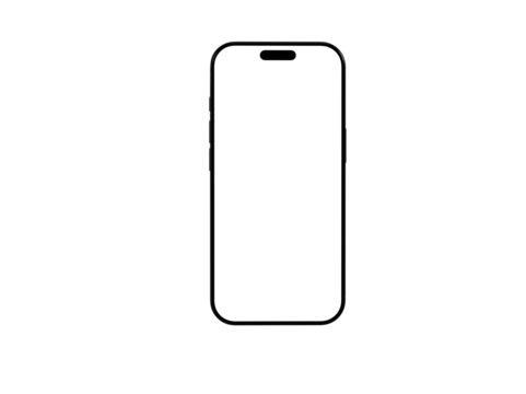 Clean outline drawing of a smartphone. Perfect for app icons, website design, and mobile-related projects.