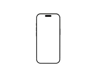 Clean design of a black smartphone with a blank white screen, perfect for app presentations or mobile technology concepts.  Download now!