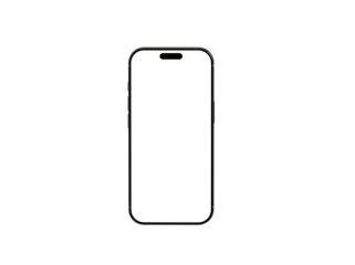Clean design of a black smartphone with a blank white screen, perfect for app presentations or mobile technology concepts.  Download now!