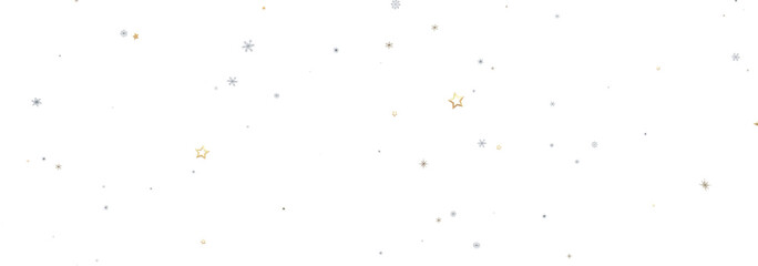 Sparkling background with gold stars and silver snowflakes. Perfect for festive designs.