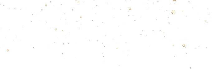 Beautiful image of sparkling golden and silver stars on a white background. Perfect for festive designs.