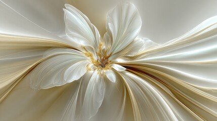 Abstract Golden White Flower Design