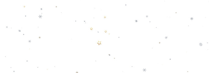 Festive background with gold stars and silver snowflakes. Perfect for holidays.