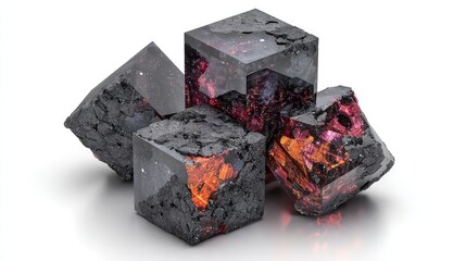 Abstract Geometric Cubes Composition